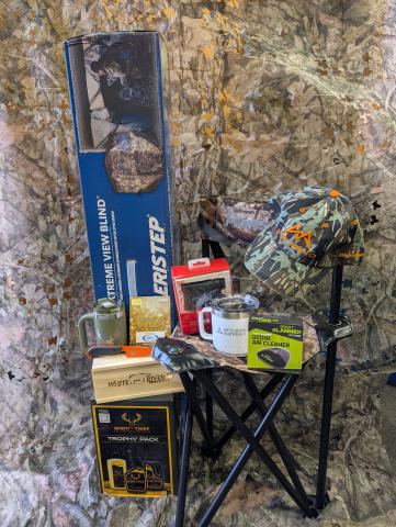 3rd - Visa gift card from Wells Index, pop-up blind, Mitsubishi Yeti mug & hat, range finder, air cleaner, Scent Thief kit, exclusive Deer for Gear mug & White River knife